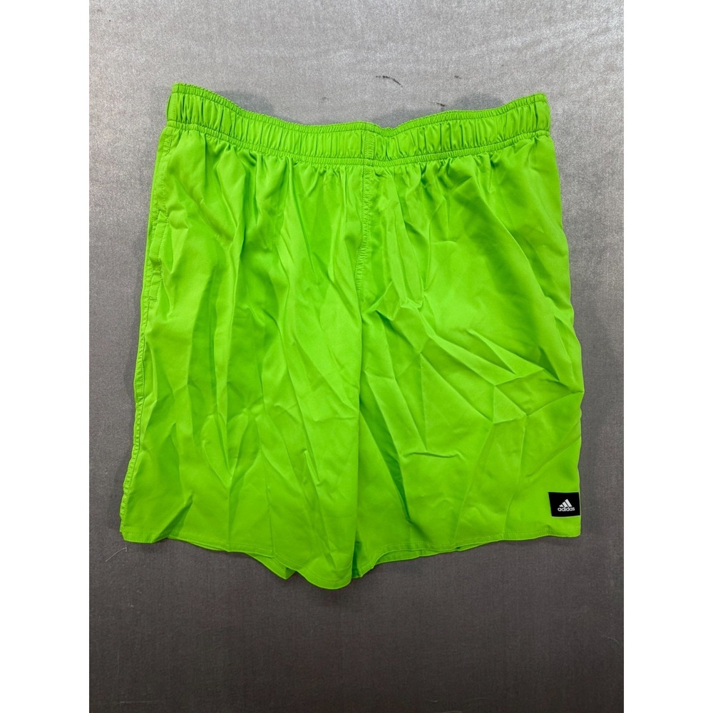 New Adidas MEns Standard Solid Swim Shorts Green Size Large